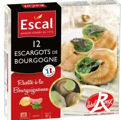 12 GROS ESCARGOTS DE BOURGOGNE CUISINES LABEL ROUGE ASSIETTE 97 GR