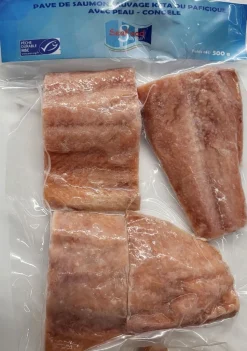 4 PAVES DE SAUMON KETA SAUVAGE AVC PEAU MSC 500 GR