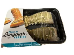 2 QUEUES DE LANGOUSTES BLANCHES CRUES CARAIBES 450GR