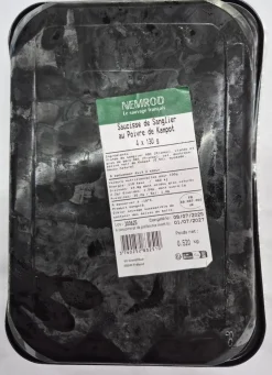 4 SAUCISSES DE SANGLIER AU POIVRE DE KAMPOT 520G