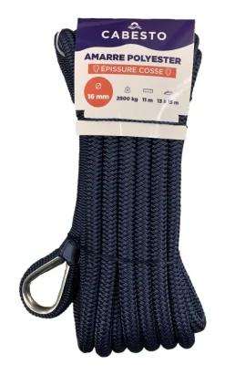 AMARRAGE SOUPLE AVEC ÉPISSURE ET COSSE INOX RENFORCÉE BLEU - CABESTO