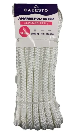 AMARRE SOUPLE AVEC OEILLET POUR BORNE D'AMARRAGE BLANC - CABESTO