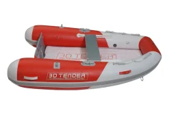 Annexe plancher gonflable type catamaran - Twin Fastcat orange/blanc - 3D Tender