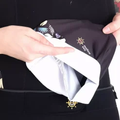 Bandeau / Cache-cou déperlant et polaire noir/floral Mellow Sea ANFIBI