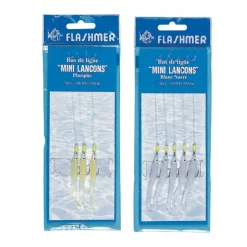 BAS DE LIGNE FLASHMER 5 MINI-LANÇONS BLANC NACRE