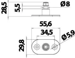 Base avec pivot Deluxe pour verrins à oeil
