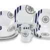 Boite de 16 pièces: 12 assiettes rondes + 4 mugs - marina