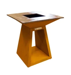 BRASERO QUADRO M CORTEN + PLAQUE CUISSON