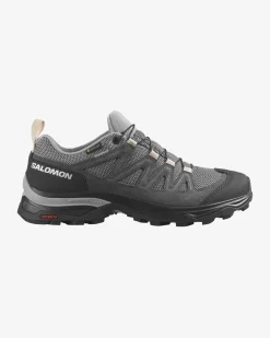 Chaussures basses randonnée Femme X WARD LEATHER GTX W Gull/Black/Eb SALOMON