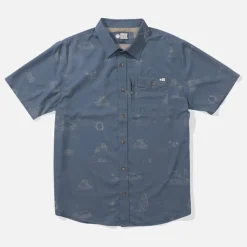 CHEMISE MANCHES COURTES HELMSMAN UV BUTTON UP BLUE SALTY CREW