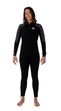 Combinaison de longe-côte double zip 4/3 mm femme Noir/Astral Sun ANFIBI by MELLOW SEA