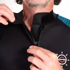 Combinaison de longe-côte double zip 3/2 mm homme gris/vert ANFIBI by MELLOW SEA