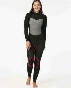 Combinaison de surf femme OMEGA 4/3 mm back zip khaki RIP CURL