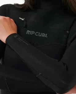 COMBINAISON DE SURF FEMME DAWN PATROL 3/2 MM ZIP POITRINE BLACK RIP CURL