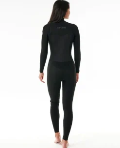 COMBINAISON DE SURF FEMME DAWN PATROL 3/2 MM ZIP POITRINE BLACK RIP CURL