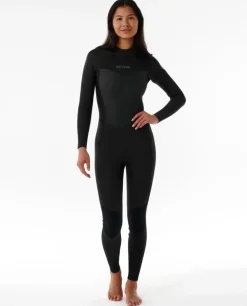 Combinaison de surf femme DAWN PATROL WARMTH 3/2 mm zip dorsal noir RIP CURL