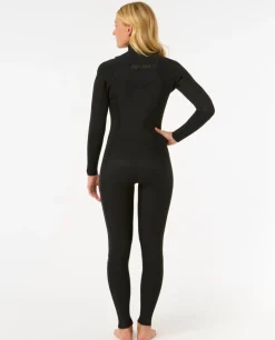 Combinaison de surf femme DAWN PATROL WARMTH 3/2 mm zip poitrine noir RIP CURL