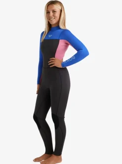 Combinaison de surf fille PROLOGUE+ 3/2 mm zip dorsal cobalt ROXY