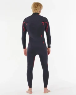 Combinaison de surf homme DAWN PATROL PRO 4/3 mm zip poitrine red RIP CURL