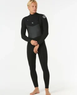 Combinaison de surf homme DAWN PATROL WARMTH 3/2 mm zip poitrine noir RIP CURL