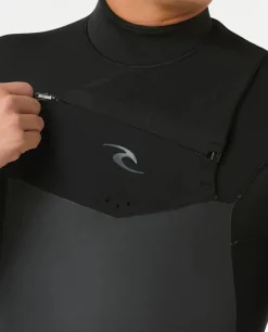 Combinaison de surf homme DAWN PATROL WARMTH 3/2 mm zip poitrine noir RIP CURL