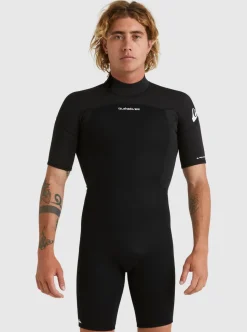 Combinaison de surf shorty manches courtes homme PROLOGUE noir 2/2 mm QUIKSILVER