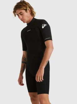 Combinaison de surf shorty manches courtes homme PROLOGUE noir 2/2 mm QUIKSILVER