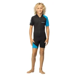 Combinaison shorty junior AQUATIC zip frontal bleu 2 mm SALVIMAR