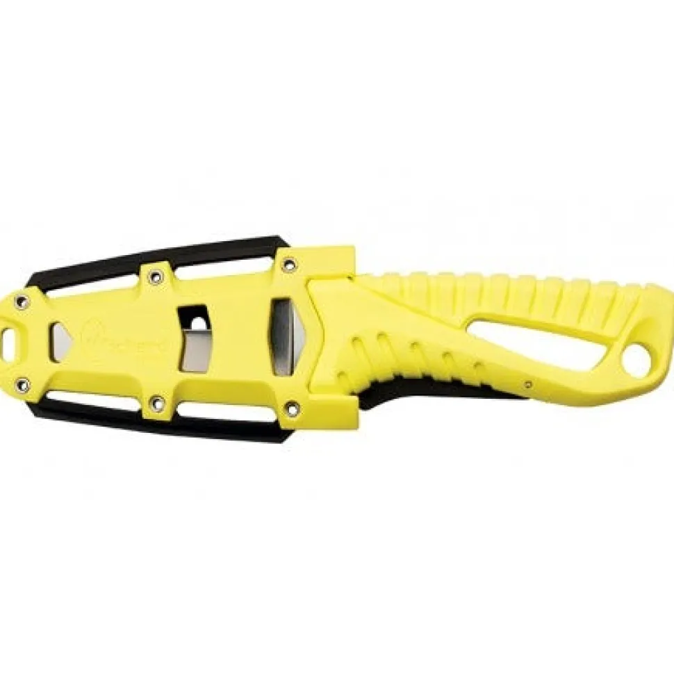 COUTEAU SAUVETAGE OFFSHORE RESCUE LAME FIXE FLUO - WICHARD
