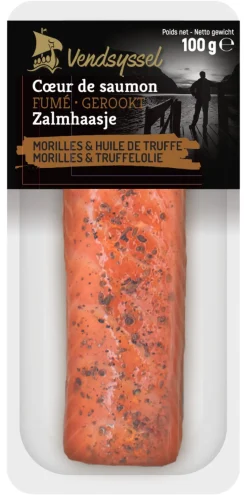 CŒUR DE SAUMON FUMÉ MORILLES HUILE DE TRUFFES 100 G