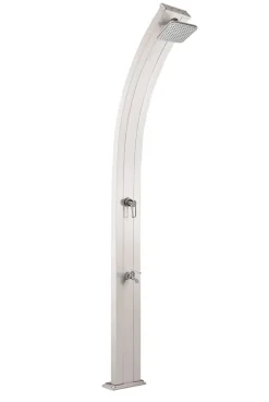 Douche solaire so spring gris métallisé 30l + rince pieds