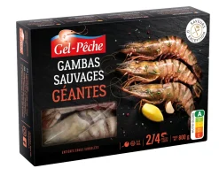 GAMBAS GEANTES CRUES SAUVAGES 2/4 PIECES 800G