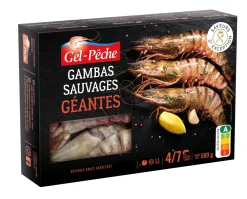 GAMBAS GEANTES CRUES SAUVAGES 4/7 PIECES 500GR