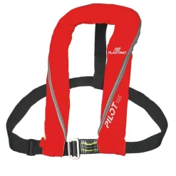GILET AUTOMATIQUE PILOT 165N AVEC HARNAIS XXL ROUGE - PLASTIMO