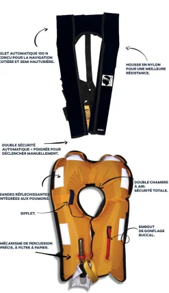 GILET GONFLABLE AUTOMATIQUE CORSICA 170N - Lalizas - exclusivité cabesto