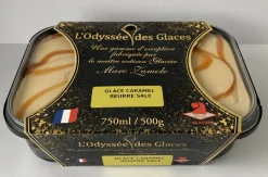 GLACE ARTISANALE CARAMEL BEURRE SALE 750ML ODYSSEES DES GLACES