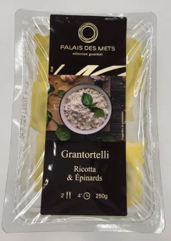 GRANTORTELLI FRAIS À LA RICOTTA ET AUX ÉPINARDS 250G PALAIS DES METS