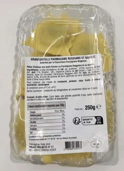 GRANTORTELLI FRAIS AU PARMIGIANO REGGIANO AOP ET AU BASILIC 250G PALAIS DES METS