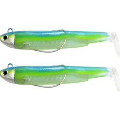 Kit Leurre Search Souple Armé Black Minnow 120 +Tête Plombée 18G FIIISH