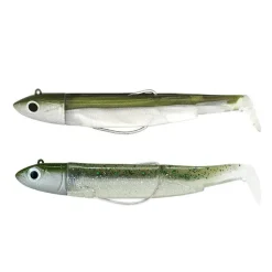 Kit Leurre Souple Armé Black Minnow 70 +Tête Plombée Off Shore FIIISH