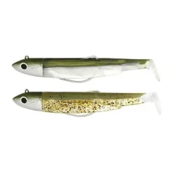 Kit Leurre Souple Armé Black Minnow 70 +Tête Plombée Off Shore FIIISH