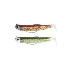 Kit Leurre Souple Armé Black Minnow 70 +Tête Plombée Shore FIIISH