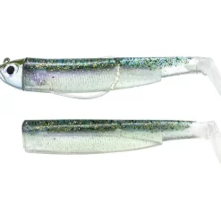 Kit Leurres Souple Armé Black Minnow 90 +Tête Plombée Shore -FIIISH