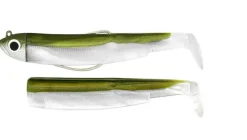 Kit Leurres Souple Armé Black Minnow 90 +Tête Plombée Shore -FIIISH