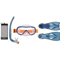 Kit PMT Palmes Masque Tuba snorkeling OCEO réglable adulte Spring blue BEUCHAT