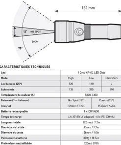 Lampe de plongée EOS 5 LRZ 503 lumens MARES