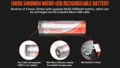 Lampe de plongée vidéo D530V 1200 lumens ORCATORCH