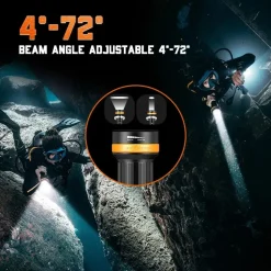 Lampe de plongée-sous-marine ZD710 MK2 1500 lumens ORCATORCH