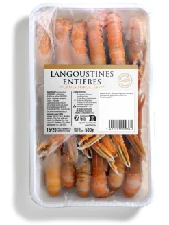 LANGOUSTINES ENTIÈRES CRUES 15/20 P 500G GEL PECHE