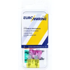 Lot de 9 FUSIBLES ENFICHABLES de 2A à 30A- EUROMARINE